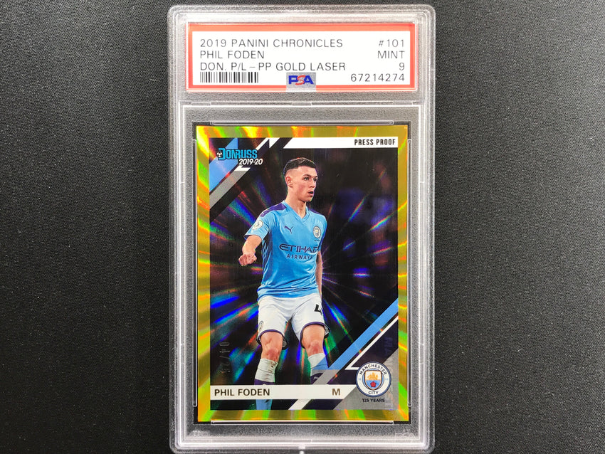 2019-20 Chronicles Epl Phil Foden Donruss Gold Laser 4/25 PSA 9 274
