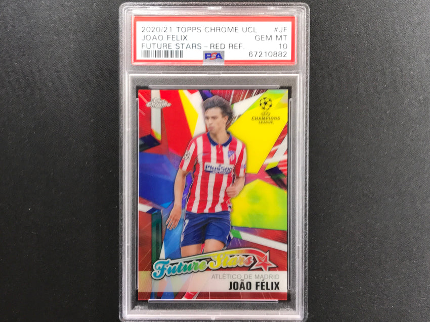 2020-21 Topps Chrome Uefa Ucl Joao Felix Future Stars Red Refractor 4/10 PSA 10
