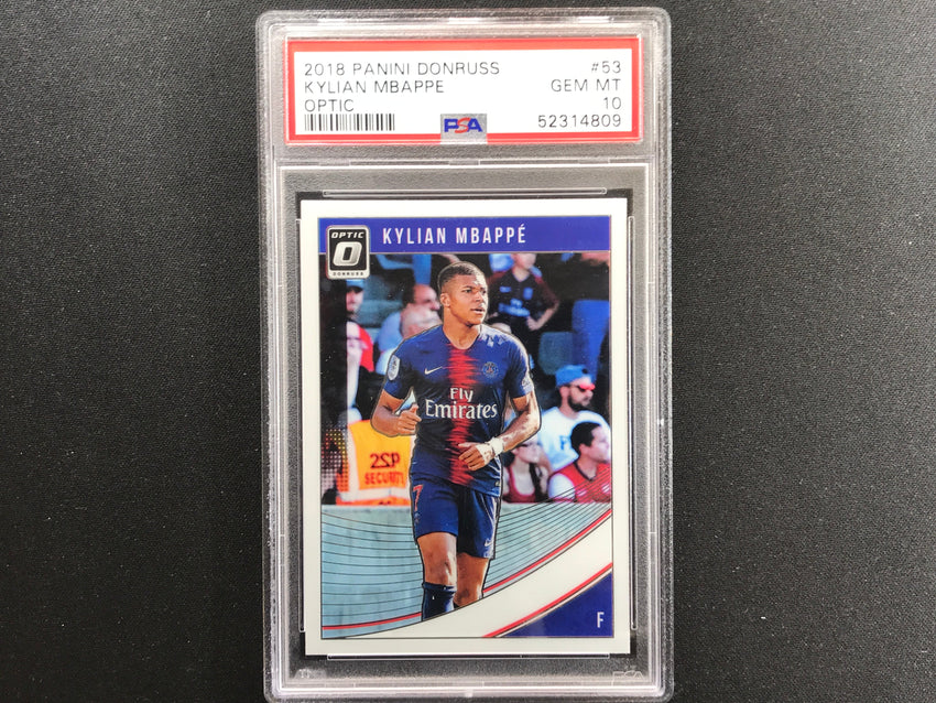 2018-19 Donruss Kylian Mbappe Optic Base No 53 PSA 10 809