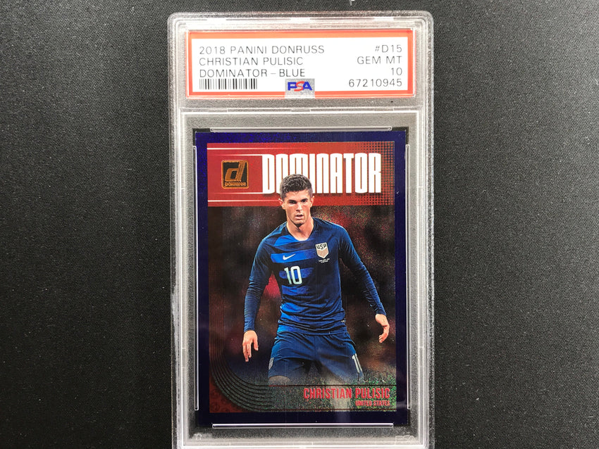 2018-19 Donruss Christian Pulisic Dominator Blue 10/10 PSA 10 945