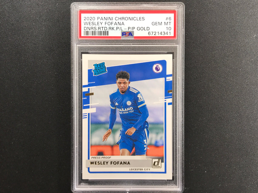 2020-21 Chronicles Epl Wesley Fofana Donruss Rated Rookie Gold 7/10 Psa 10 341