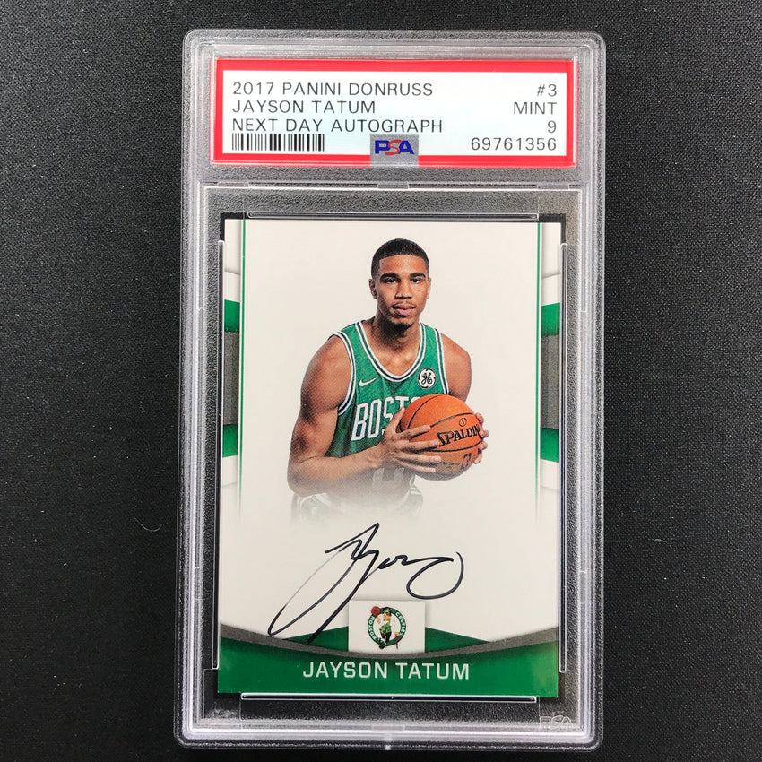 2017-18 Donruss Jayson Tatum Next Day Rookie Auto No 3 PSA 9 356