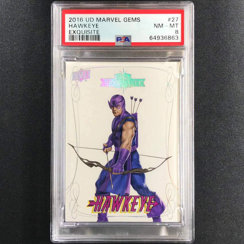 2016 Marvel Gems Hawkeye Exquisite 4/99 Psa 8