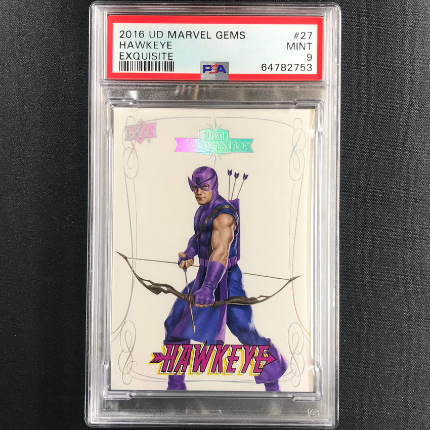2016 Marvel Gems Hawkeye Exquisite 45/99 PSA 9