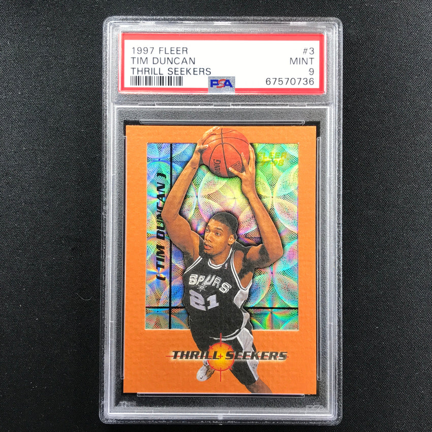1997-98 Fleer Tim Duncan Rookie Thrill Seekers Sp No 3 PSA 9 736