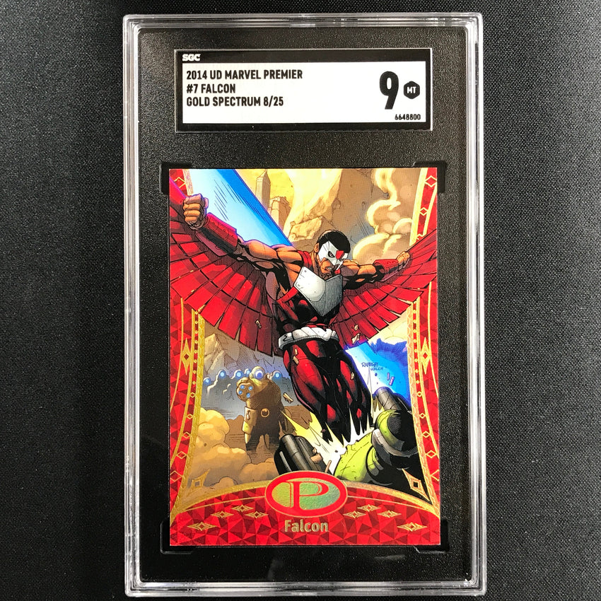 2014 Marvel Premier Falcon Gold Spectrum 8/25 SGC 9
