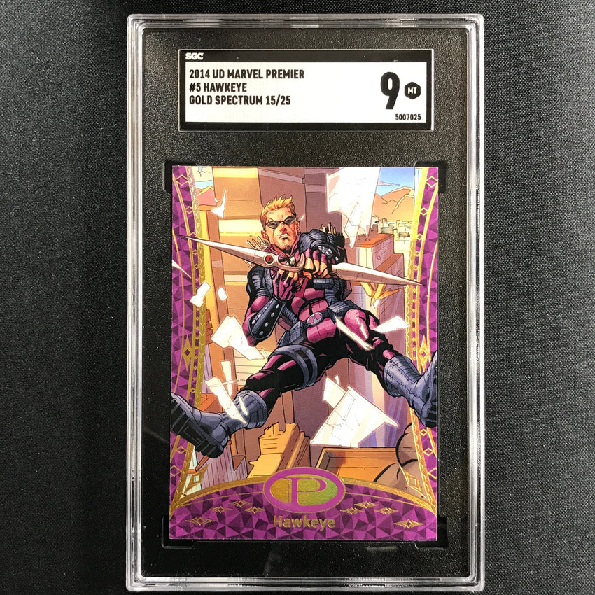 2014 Marvel Premier HAWKEYE Gold Spectrum 15/25 SGC 9