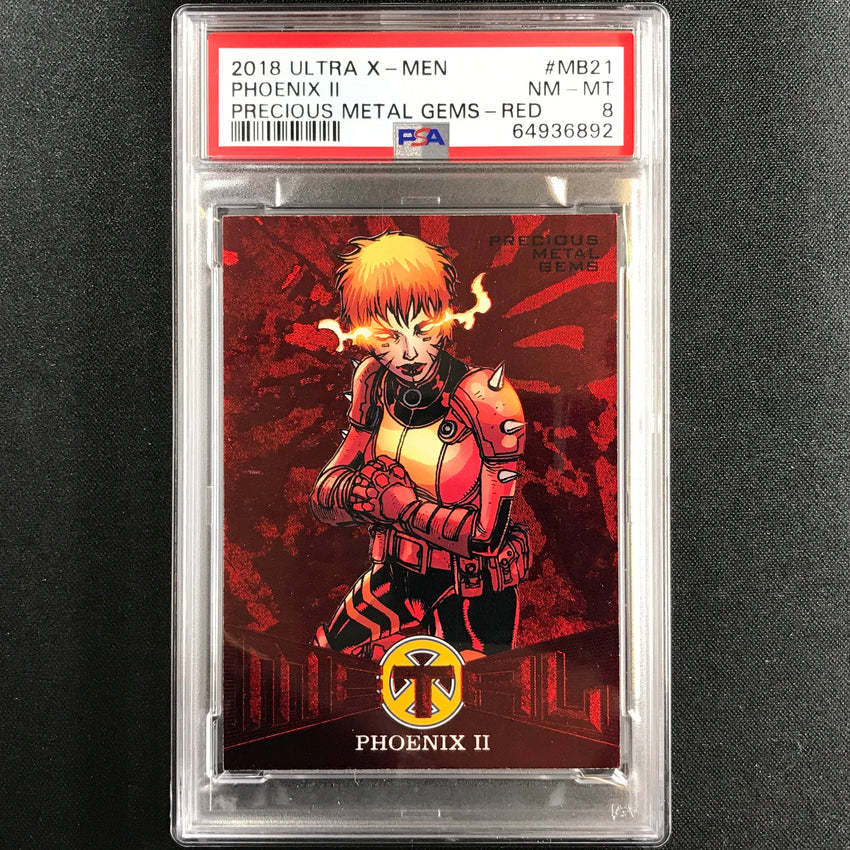 2018 Fleer Ultra X-men Phoenix Precious Metal Gems Pmg Red 77/99 Psa 8