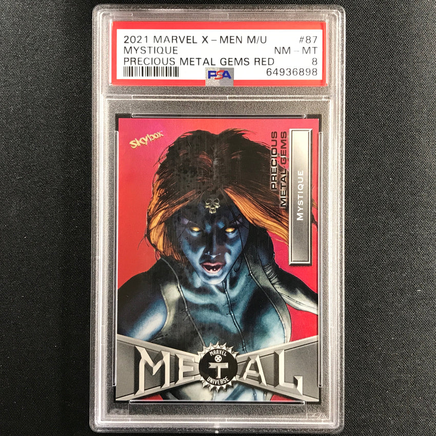 2020-21 X-men Metal Universe Mystique Precious Metal Gems Pmg Red 75/100 PSA 8