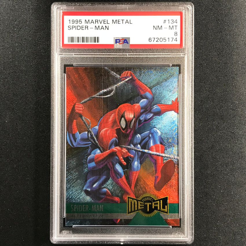1995 Marvel Metal Spider-man Alternate M Base No 134 PSA 8 174