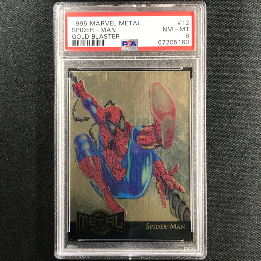 1995 Marvel Metal Spider-man Gold Blaster No 12 PSA 8 160