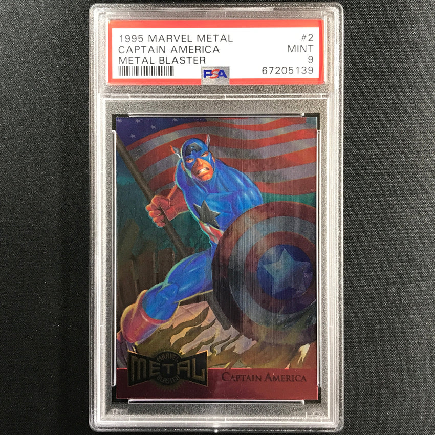 1995 Marvel Metal Captain America Metal Blaster No 2 PSA 9 139