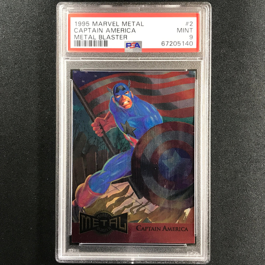 1995 Marvel Metal Captain America Metal Blaster No 2 PSA 9 140