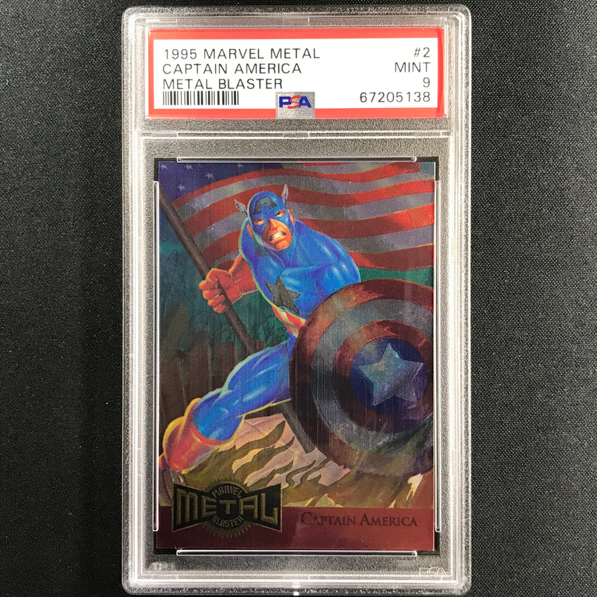 1995 Marvel Metal Captain America Metal Blaster No 2 PSA 9 138