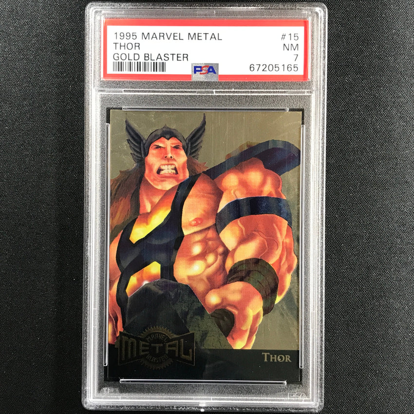 1995 Marvel Metal Thor Gold Blaster No 15 Psa 7 165