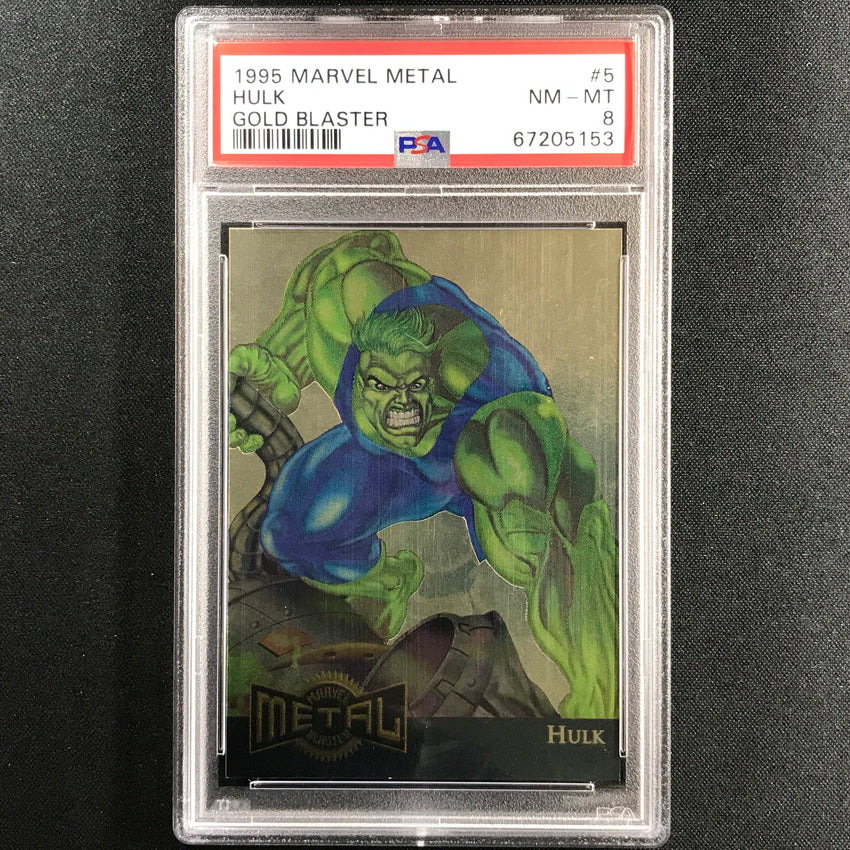 1995 Marvel Metal Hulk Gold Blaster No 5 PSA 8 153