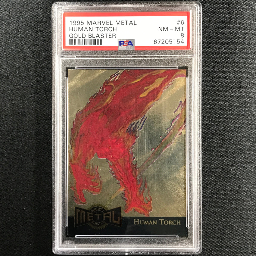 1995 Marvel Metal Human Torch Gold Blaster No 6 PSA 8 154