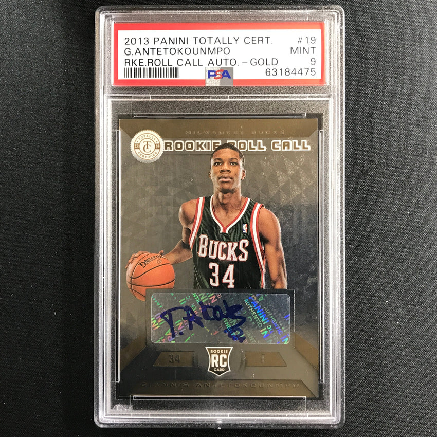 2013-14 Certified GIANNIS ANTETOKOUNMPO Rookie Roll Call Auto Gold 4/10 PSA 9