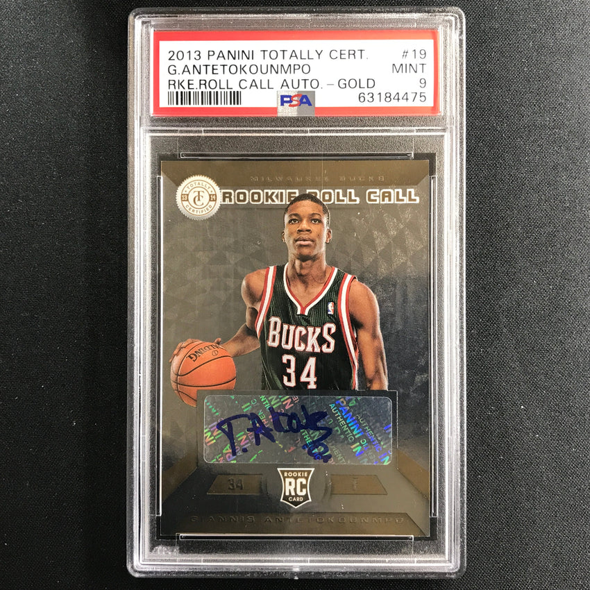 2013-14 Certified Giannis Antetokounmpo Rookie Roll Call Auto Gold 4/10 PSA 9