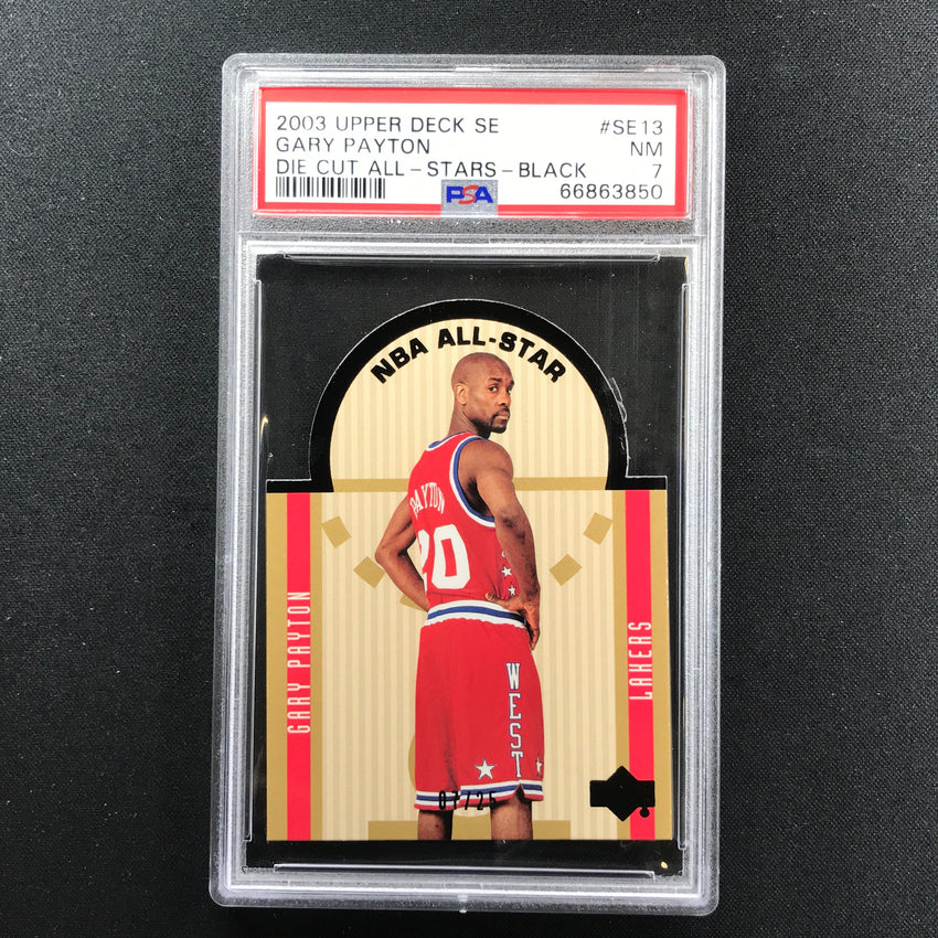 2003-04 Upper Deck Se Gary Payton Nba All-star Die Cut Black 7/25 PSA 7 850