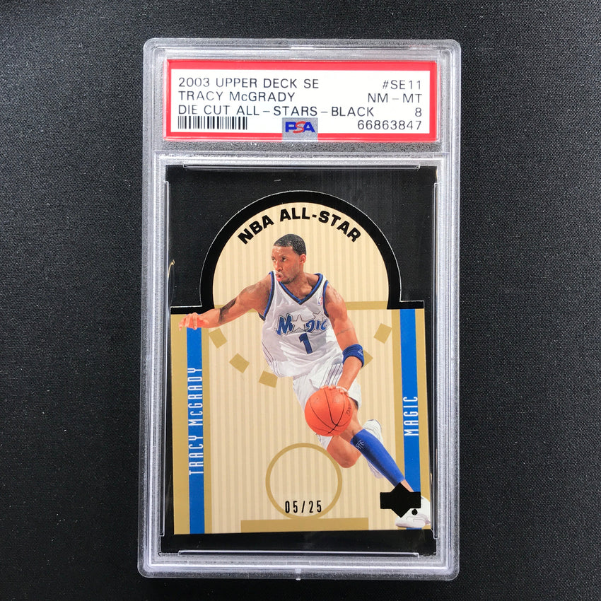 2003-04 Upper Deck Se Tracy Mcgrady Nba All-star Die Cut Black 5/25 PSA 8 847