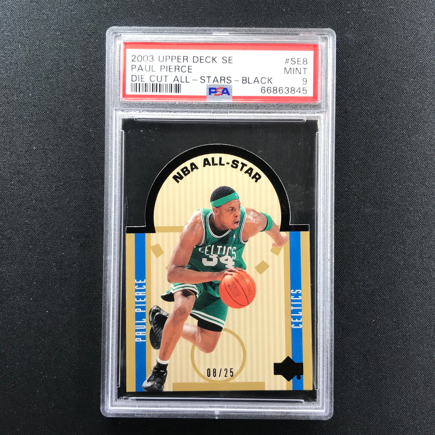 2003-04 Upper Deck Se Paul Pierce Nba All-star Die Cut Black 8/25 Psa 9 845