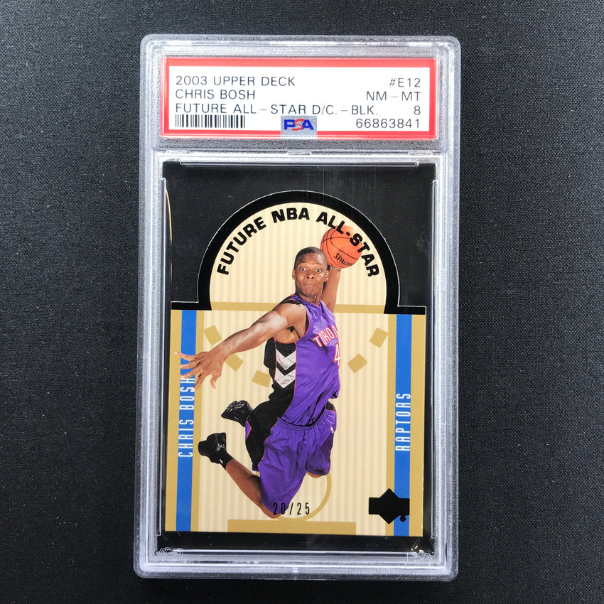 2003-04 Upper Deck Se Chris Bosh Future Nba All-star Rookie Black 20/25 PSA 8