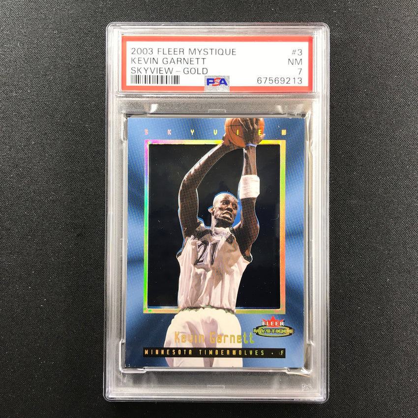 2003-04 Mystique Kevin Garnett Skyview Gold 26/40 Psa 7 213