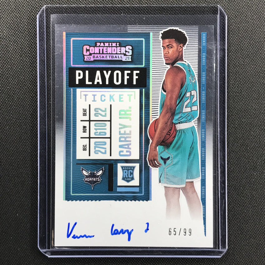 2020-21 Contenders Vernon Carey Jr. Rookie Playoff Ticket Variation Auto 65/99