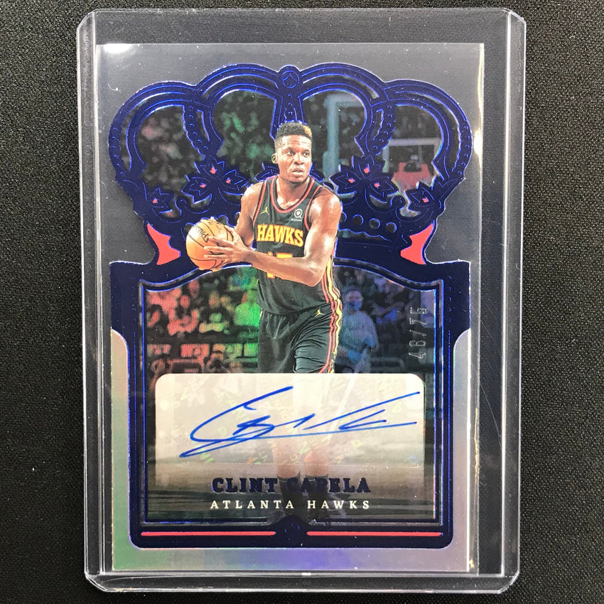 2021-22 Crown Royale Clint Capela Crown Autographs Die-cut Blue 48/75
