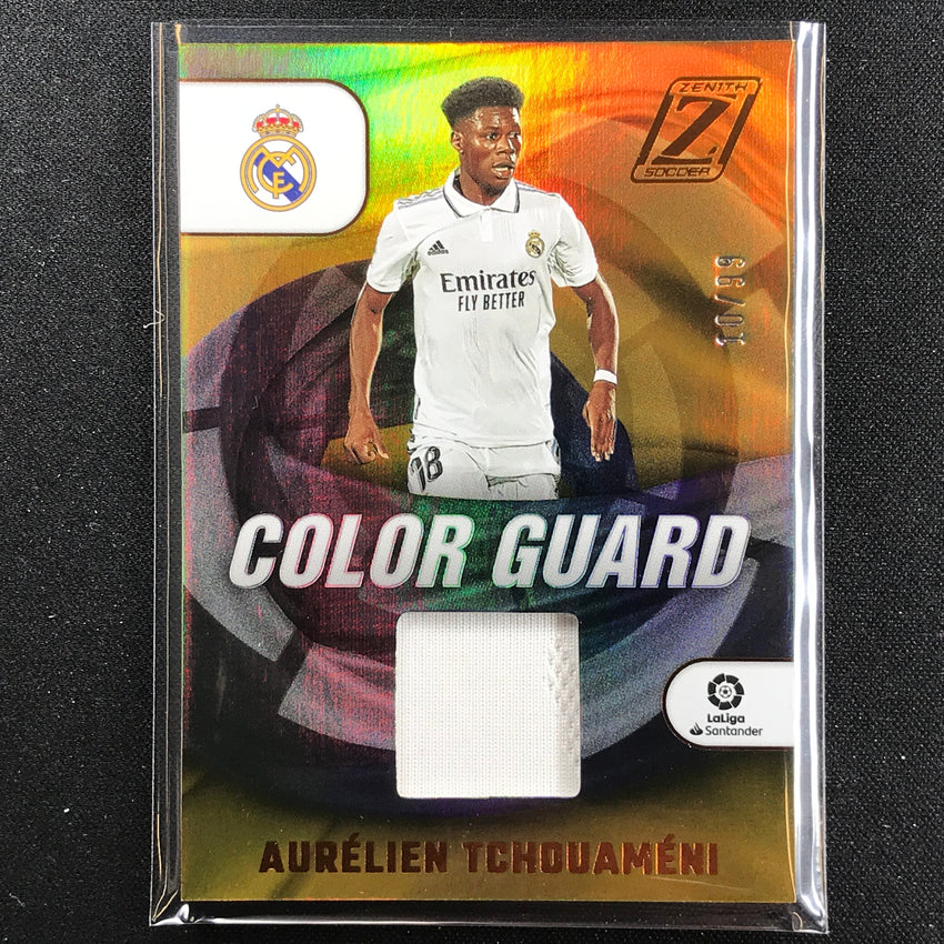 2022-23 Chronicles La Liga Aurelien Tchouameni Zenith Color Guard Relic 10/99