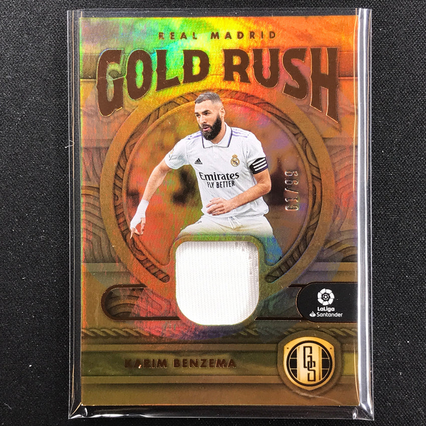 2022-23 Chronicles La Liga Karim Benzema Gold Standard Gold Rush Jersey 61/99