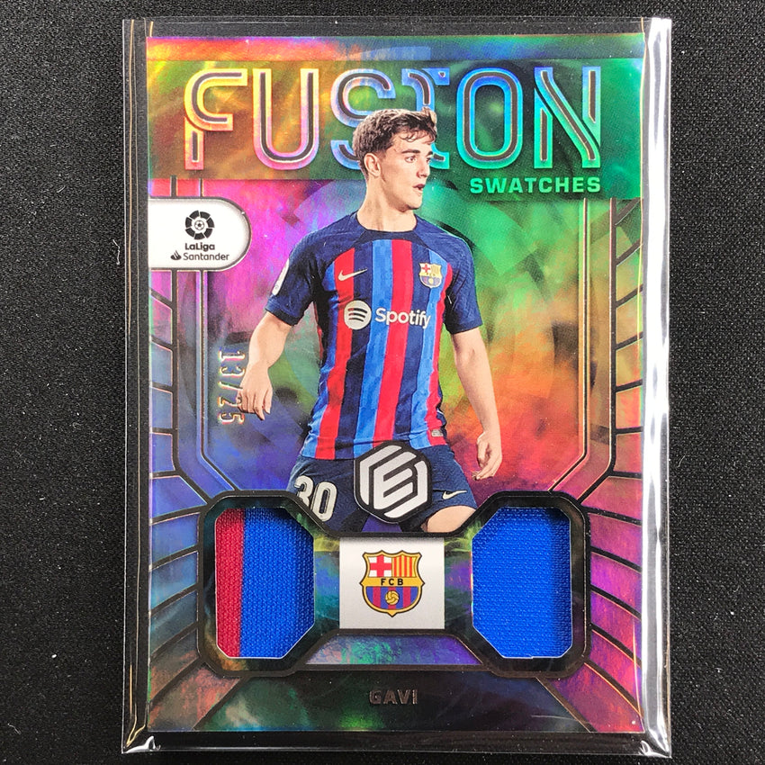 2022-23 Chronicles La Liga Gavi Elements Fusion Swatches Dual Relic Silver 13/25
