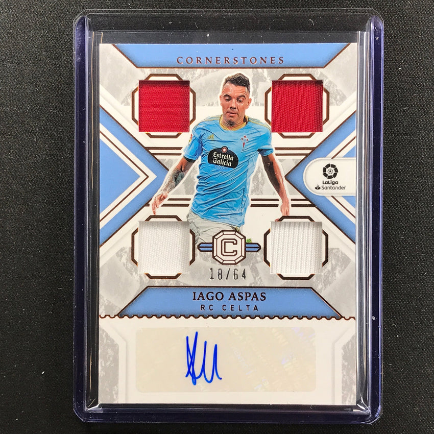 2022-23 Chronicles La Liga Iago Aspas Cornerstones Quad Relic Auto Bronze 18/64