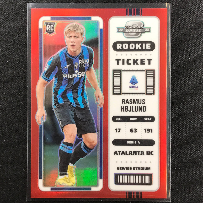 2022-23 Chronicles Serie A Rasmus Hojlund Contenders Optic Rookie Red 68/99