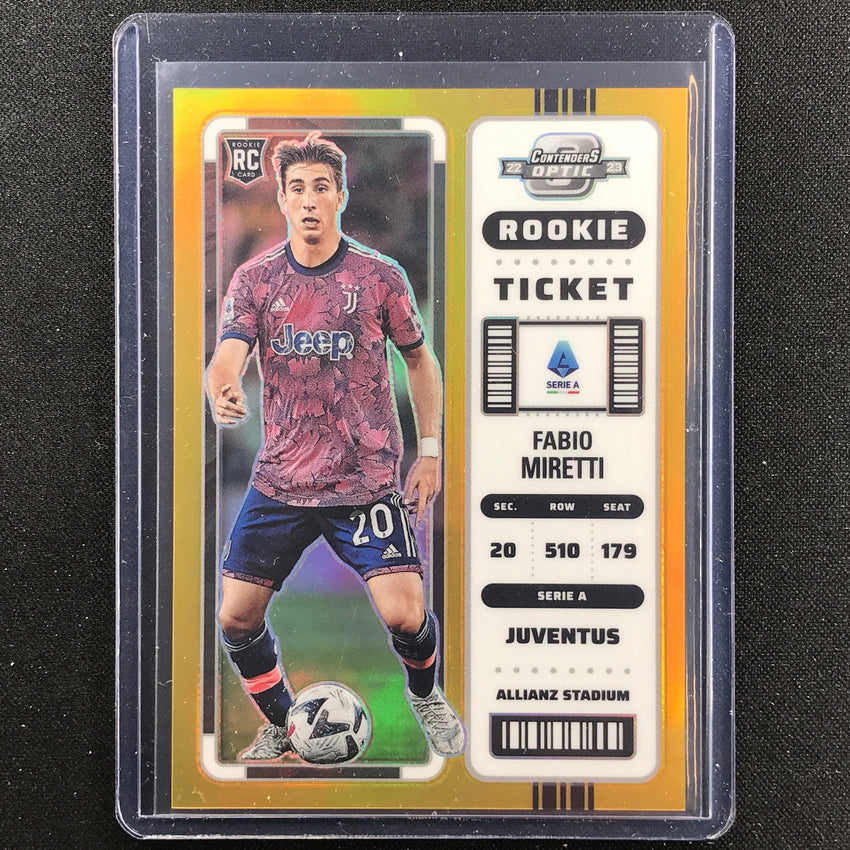 2022-23 Chronicles Serie A Fabio Miretti Contenders Optic Rookie Gold 4/10