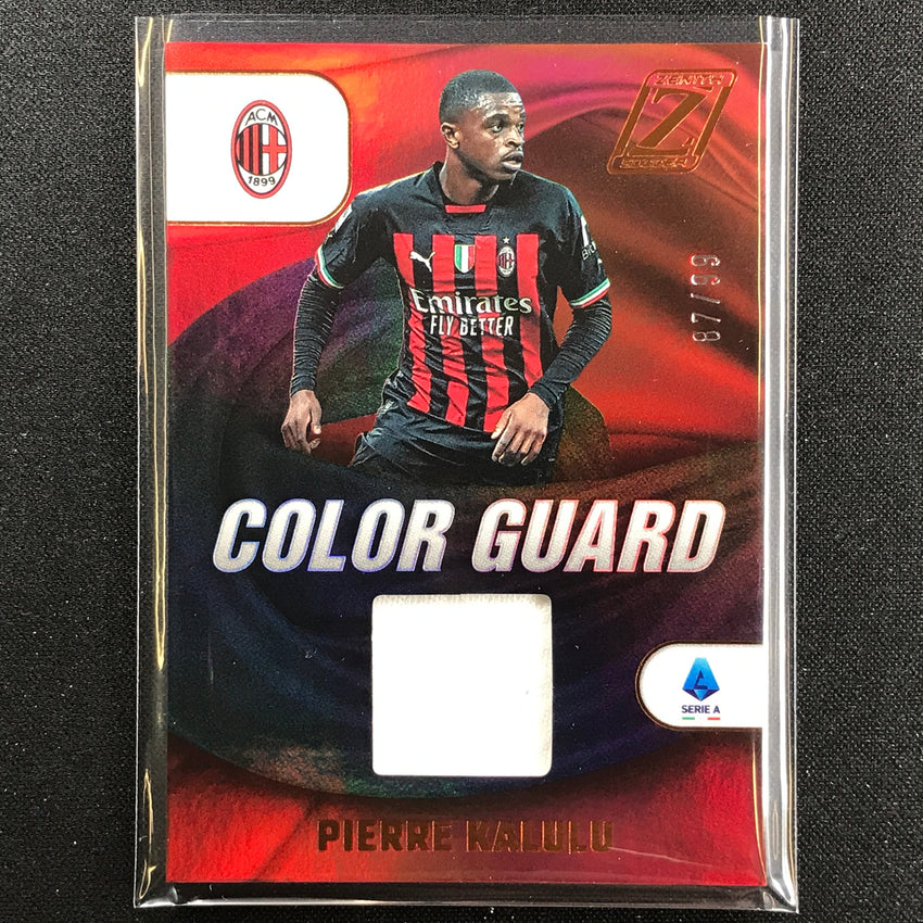 2022-23 Chronicles Serie A Pierre Kalulu Zenith Color Guard Relic Bronze 87/99