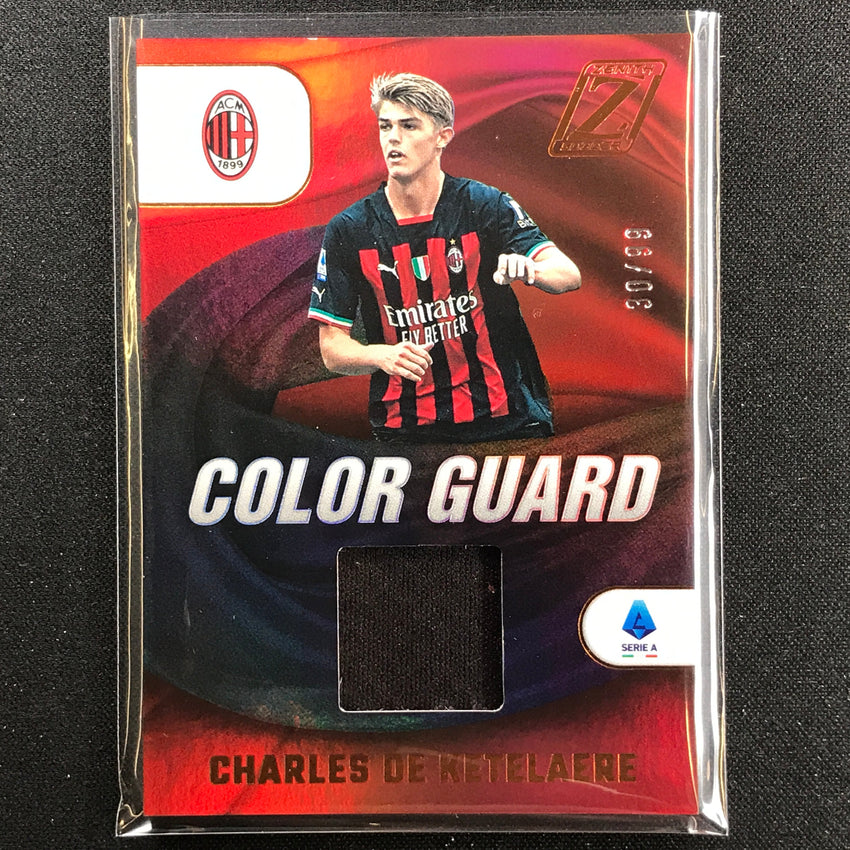 2022-23 Chronicles Serie A Charles De Ketelaere Zenith Color Guard Relic 30/99