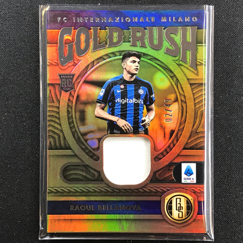 2022-23 Chronicles Serie A Raoul Bellanova Gold Standard Rush Rookie Relic 2/49
