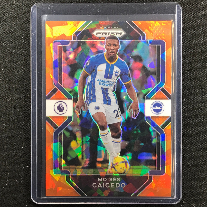 2022-23 Chronicles Epl Moises Caicedo Prizm Cracked Ice Orange 8/23