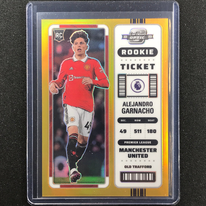 2022-23 Chronicles Epl Alejandro Garnacho Contenders Optic Rookie Gold 9/10