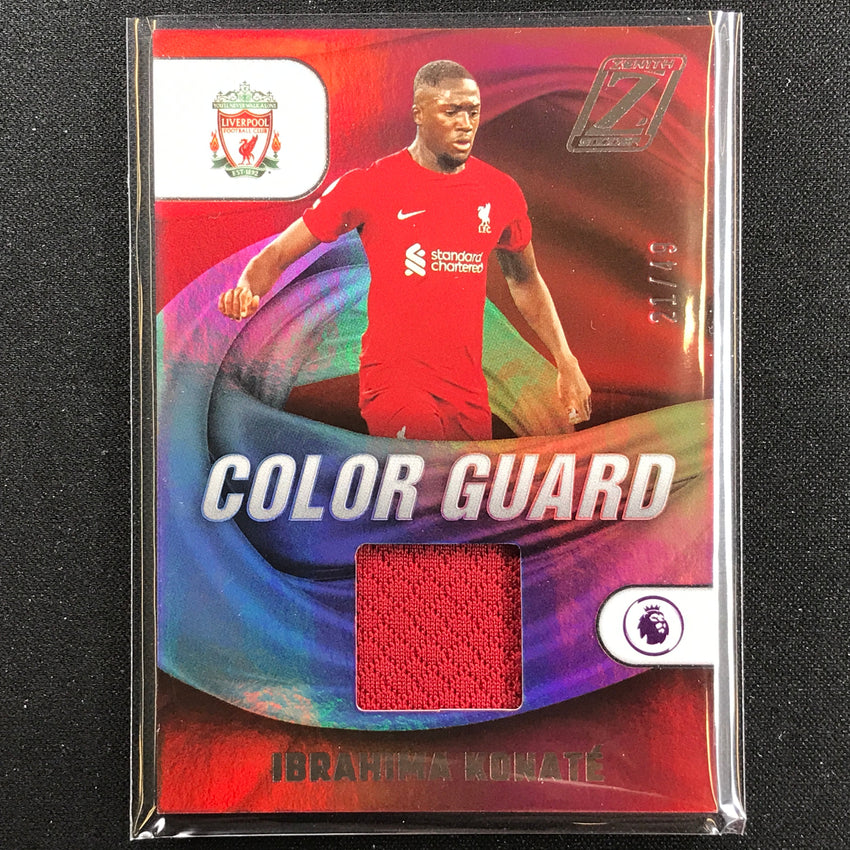 2022-23 Chronicles Epl Ibrahima Konate Zenith Color Guard Relic Silver 21/49