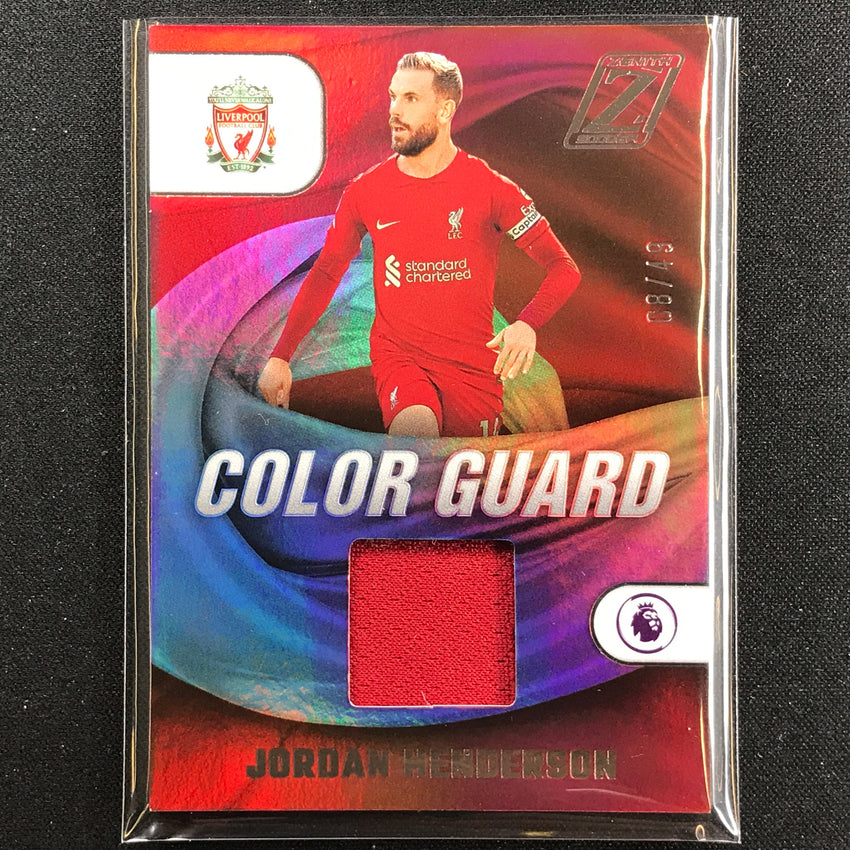 2022-23 Chronicles Epl Jordan Henderson Zenith Color Guard Relic Silver 8/49