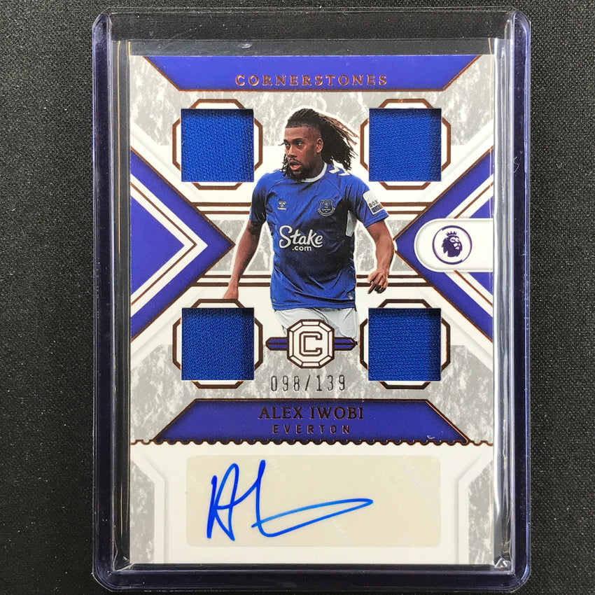 2022-23 Chronicles Epl Alex Iwobi Cornerstones Quad Relic Auto Bronze 98/139