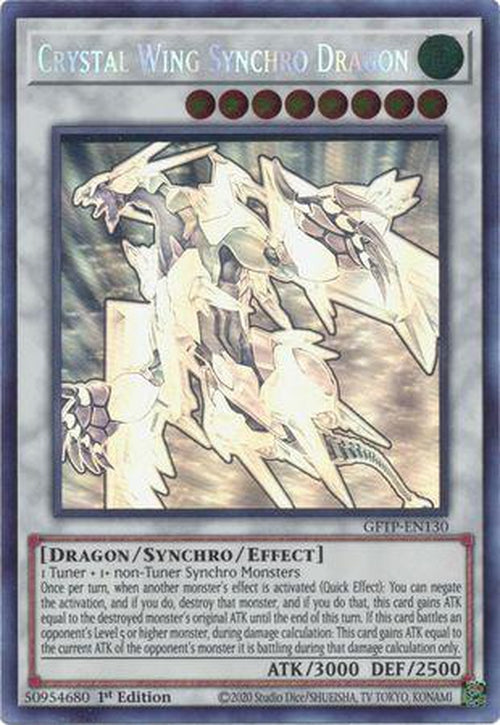 Crystal Wing Synchro Dragon - GFTP-EN130 - Ghost Rare 1st Edition-Cherry Collectables