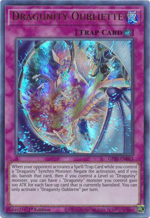 Dragunity Oubliette - GFTP-EN042 - Ultra Rare 1st Edition-Cherry Collectables