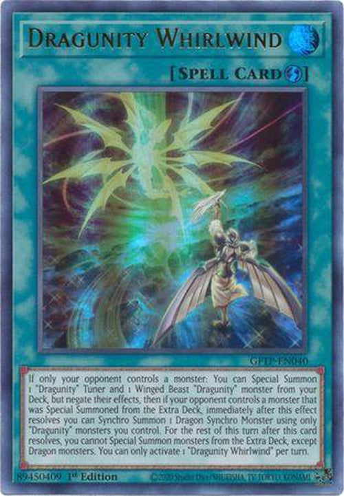 Dragunity Whirlwind - GFTP-EN040 - Ultra Rare 1st Edition-Cherry Collectables