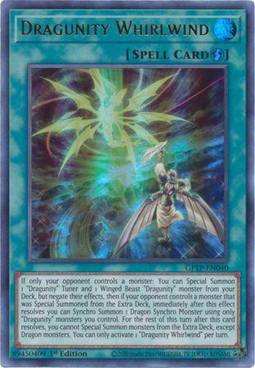 Dragunity Whirlwind - GFTP-EN040 - Ultra Rare 1st Edition-Cherry Collectables
