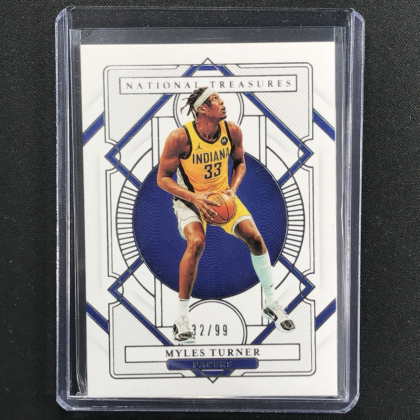 2020-21 National Treasures Myles Turner Base Silver 32/99