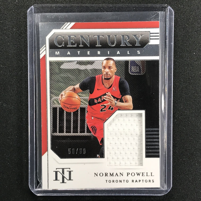 2020-21 National Treasures Norman Powell Century Materials Jersey 50/99